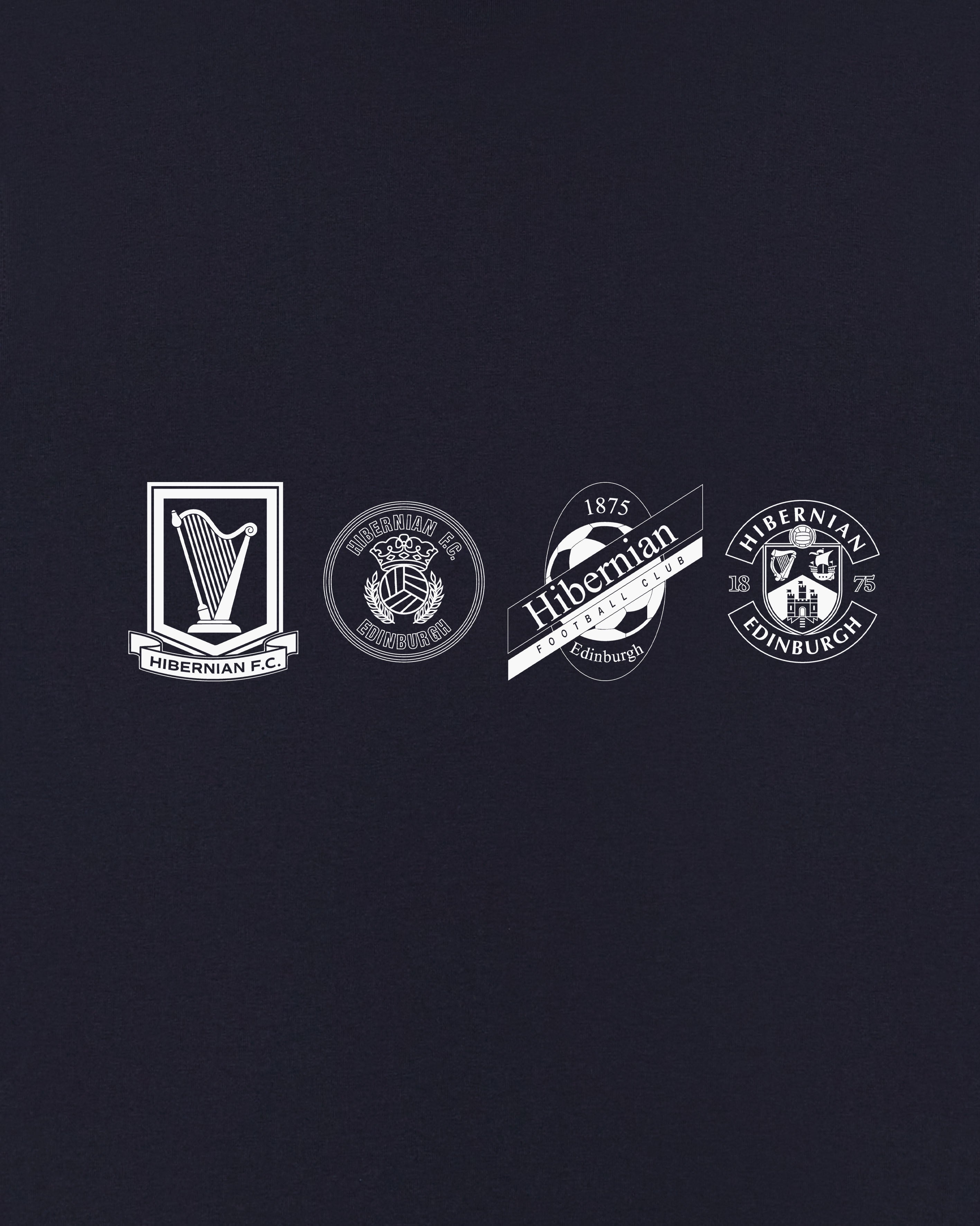 ART OF x Hibs Crest History Tee | HFC Navy Graphic Football T-shirt