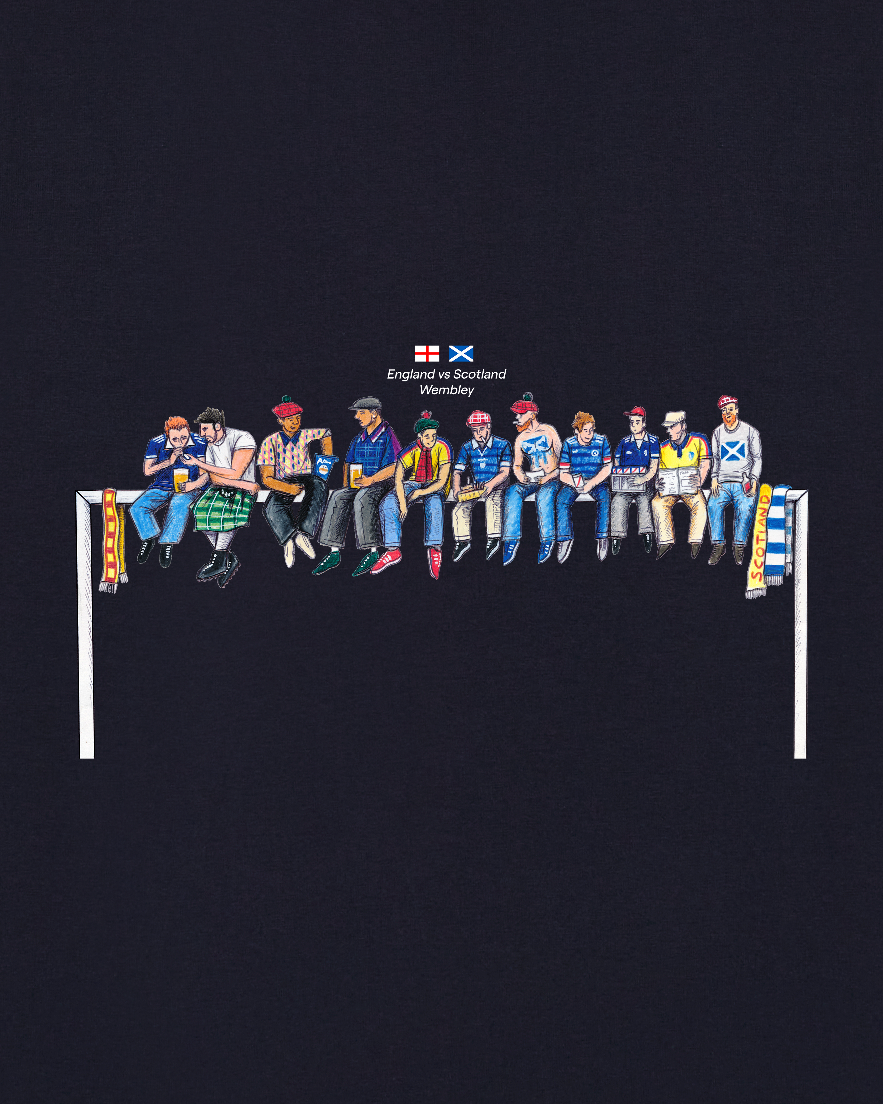 ART OF Tartan Invasion Tee | Scotland Navy Graphic Football T-shirt