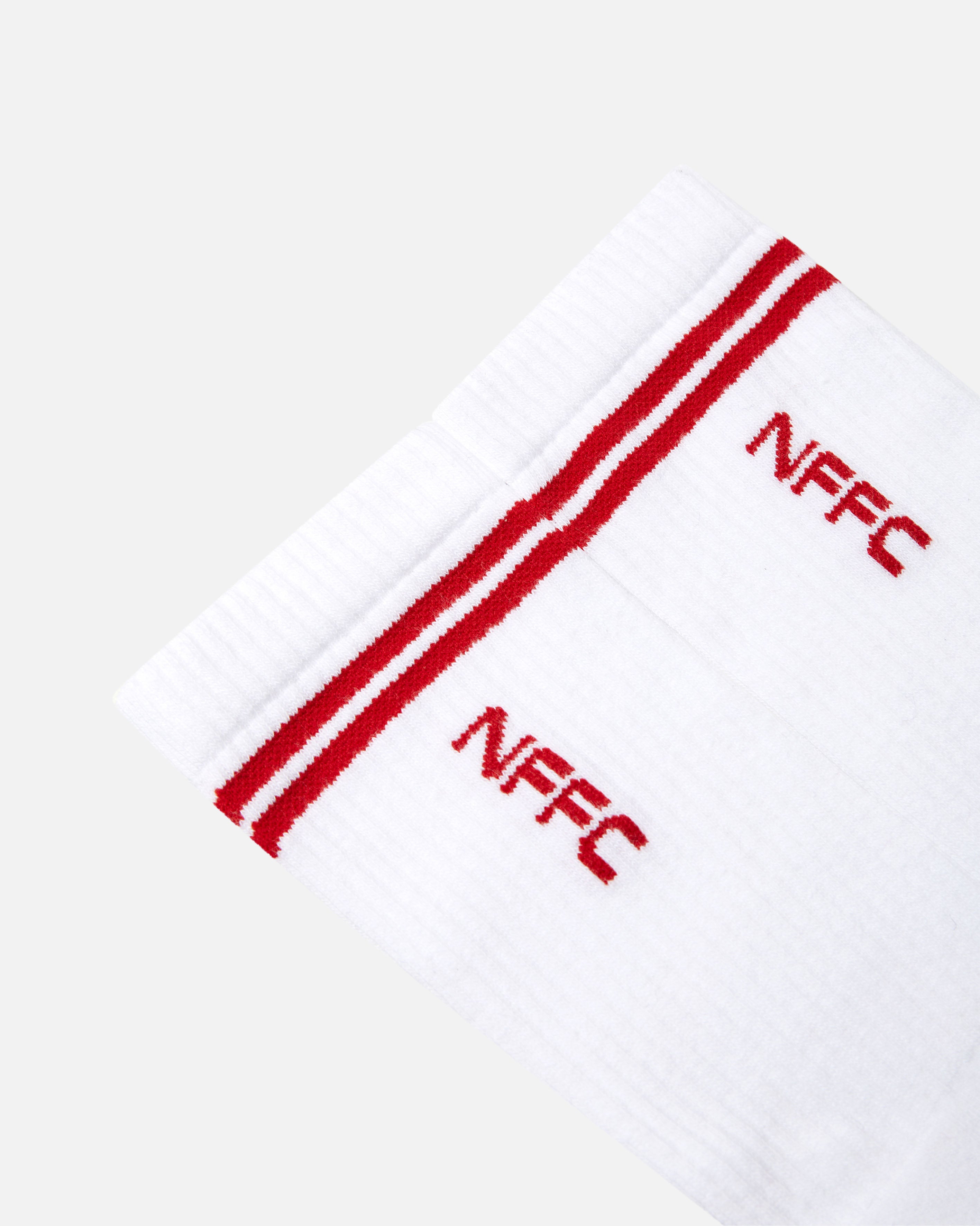ART OF x Forest Stripe Socks | NFFC White Football Accessories