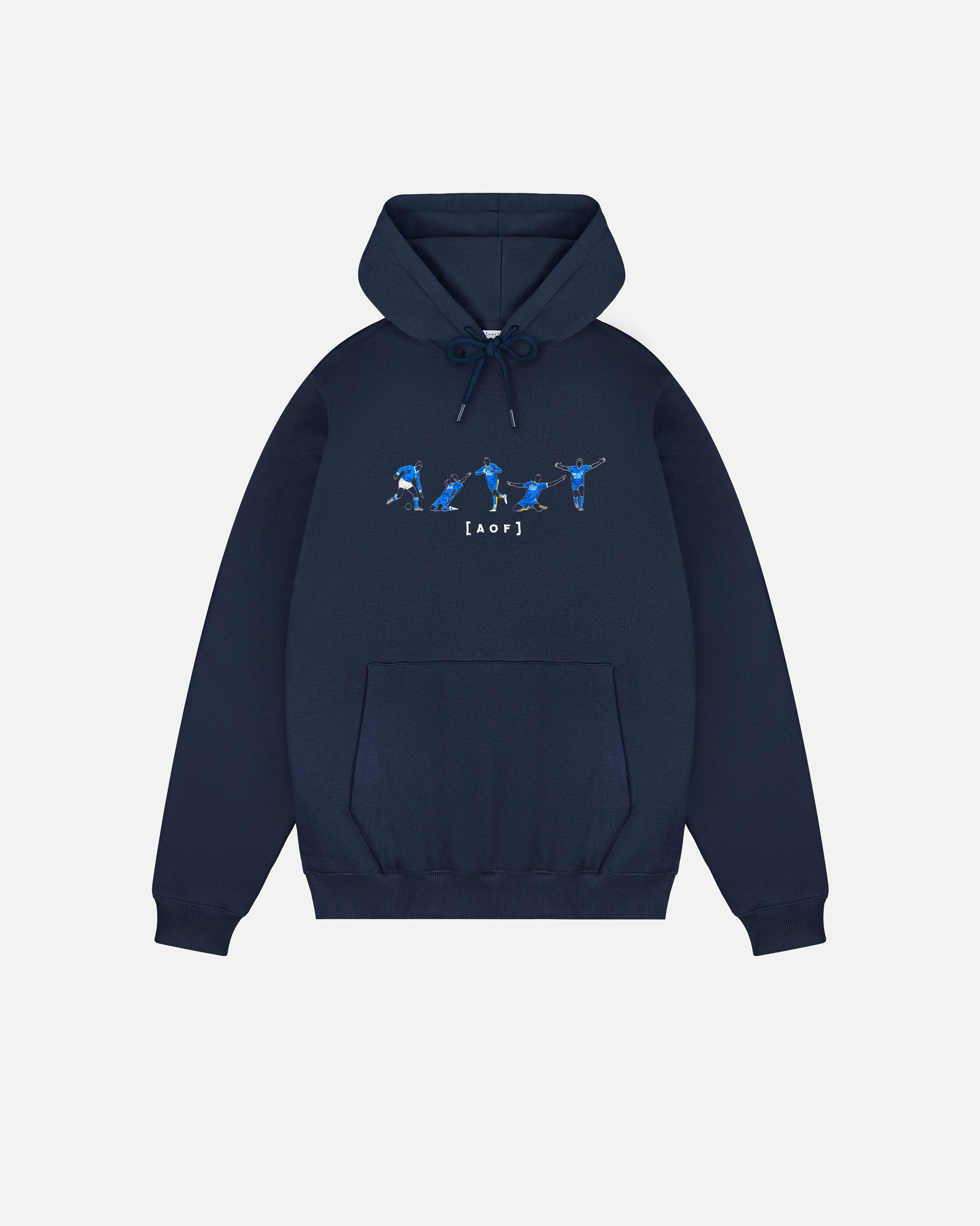 ART OF Leicester Embroidered Icons Navy Hoodie |  LCFC Football Sweat