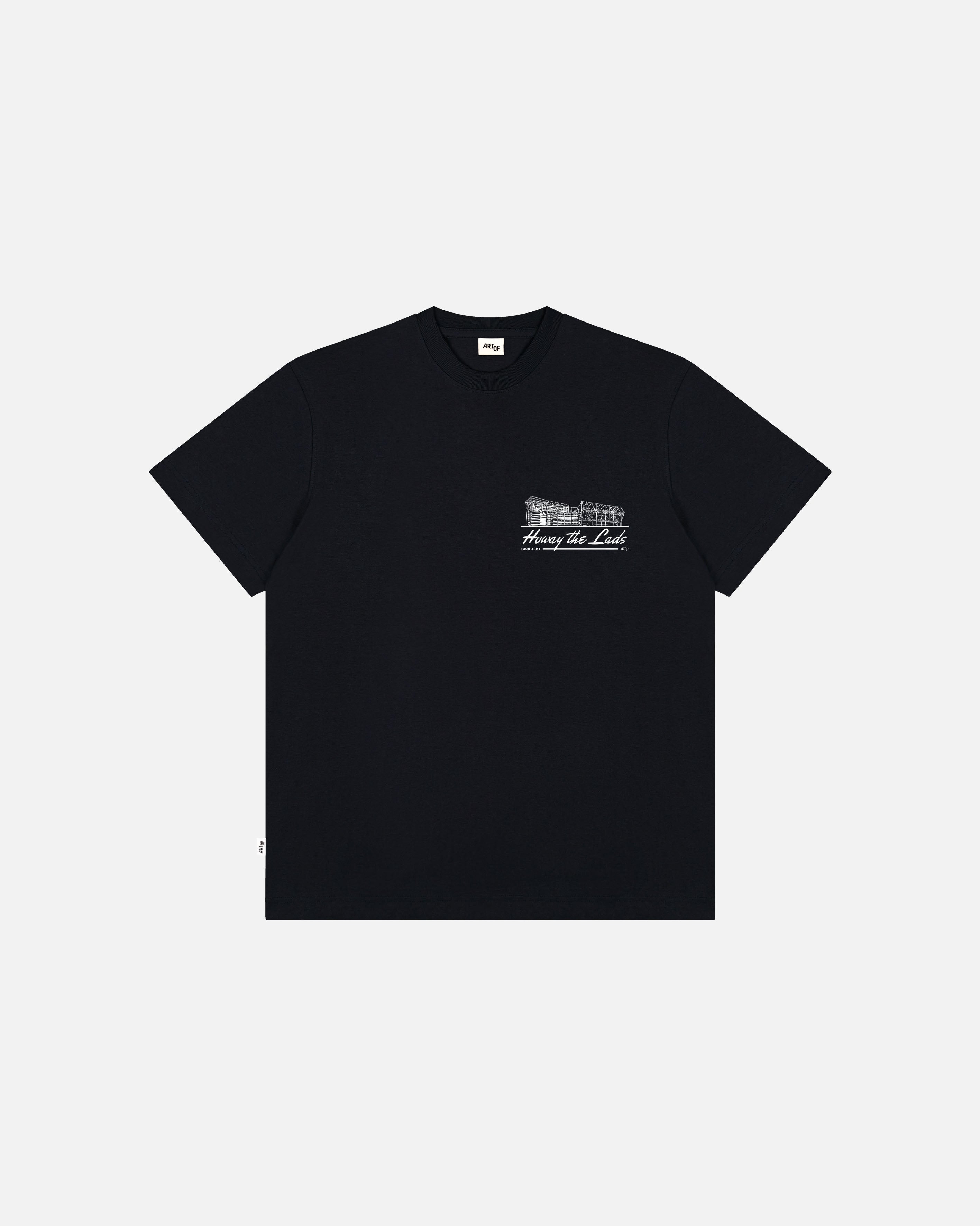 ART OF Howay The Lads Stadium | NUFC Black Graphic Football T-shirt