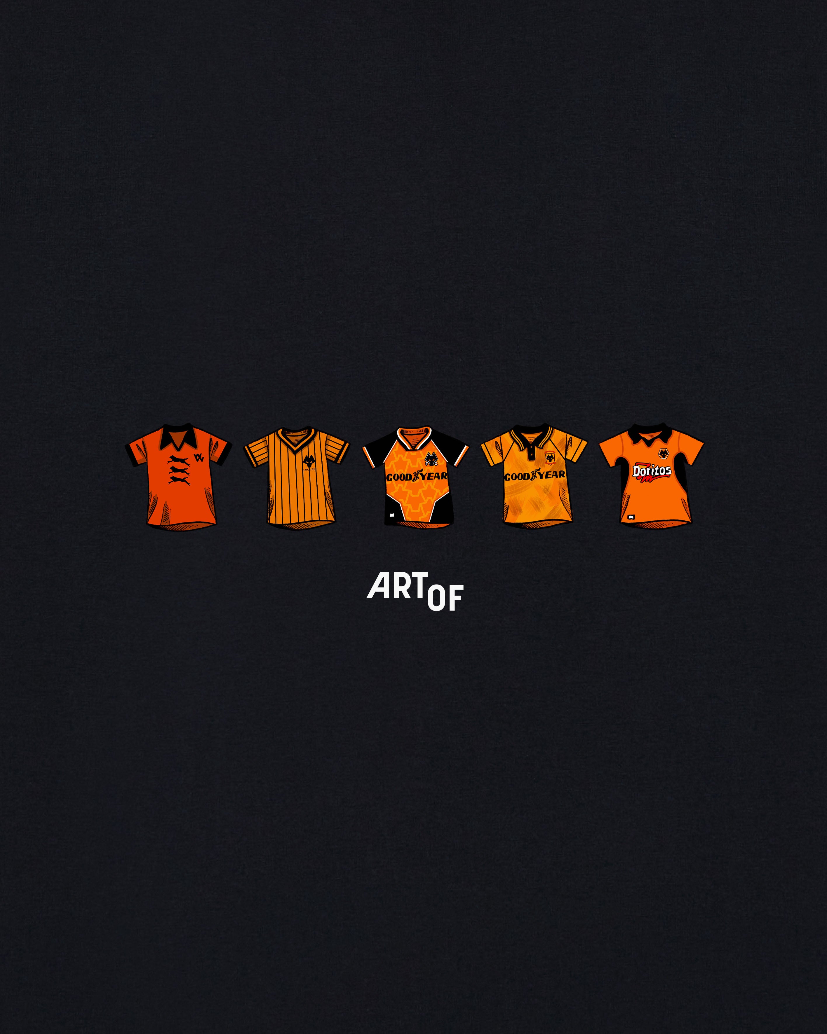 ART OF x Wolves Classics Tee | WWFC Black Graphic Football T-shirt