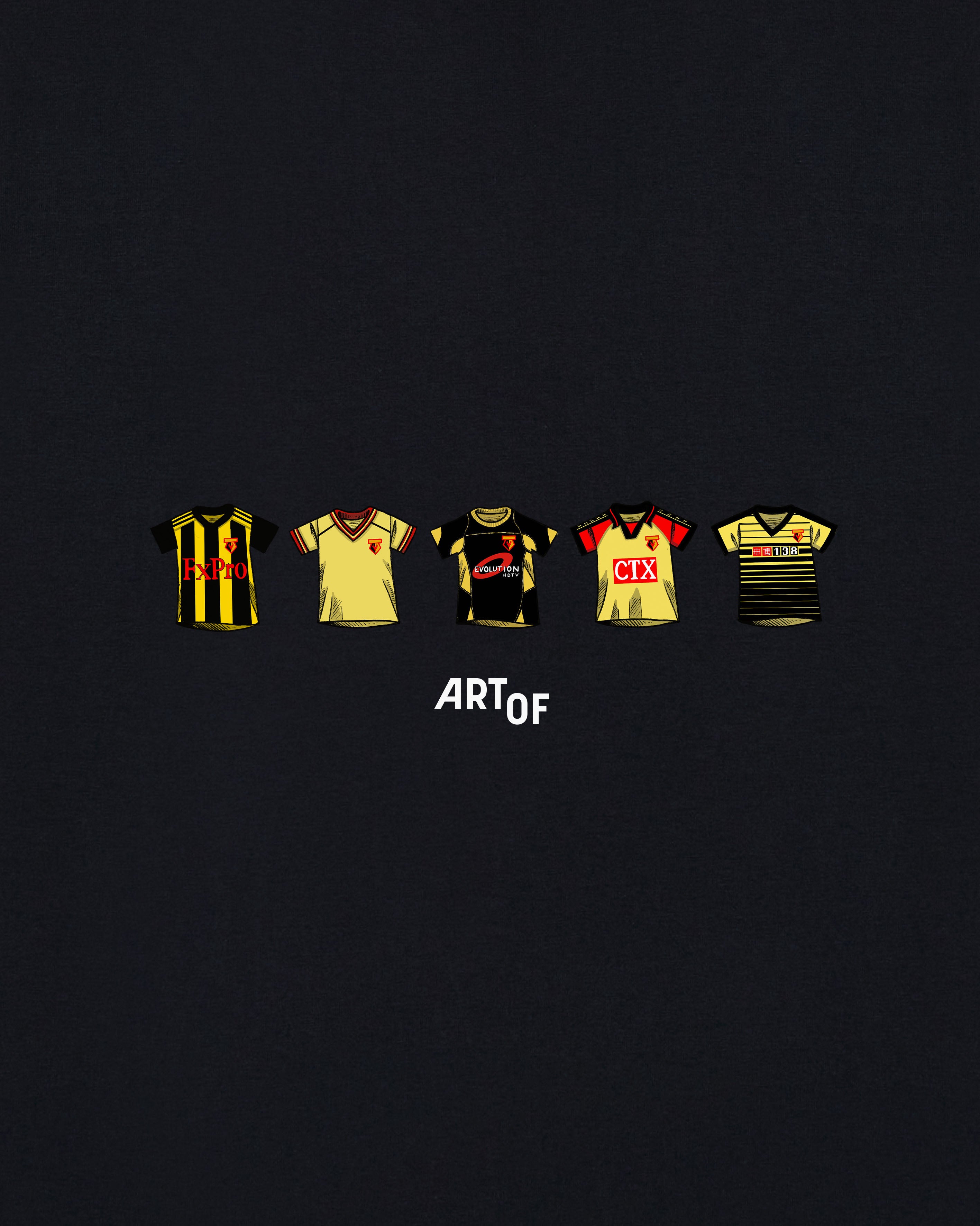 ART OF x Watford Classics Tee | WFC Black Graphic Football T-shirt