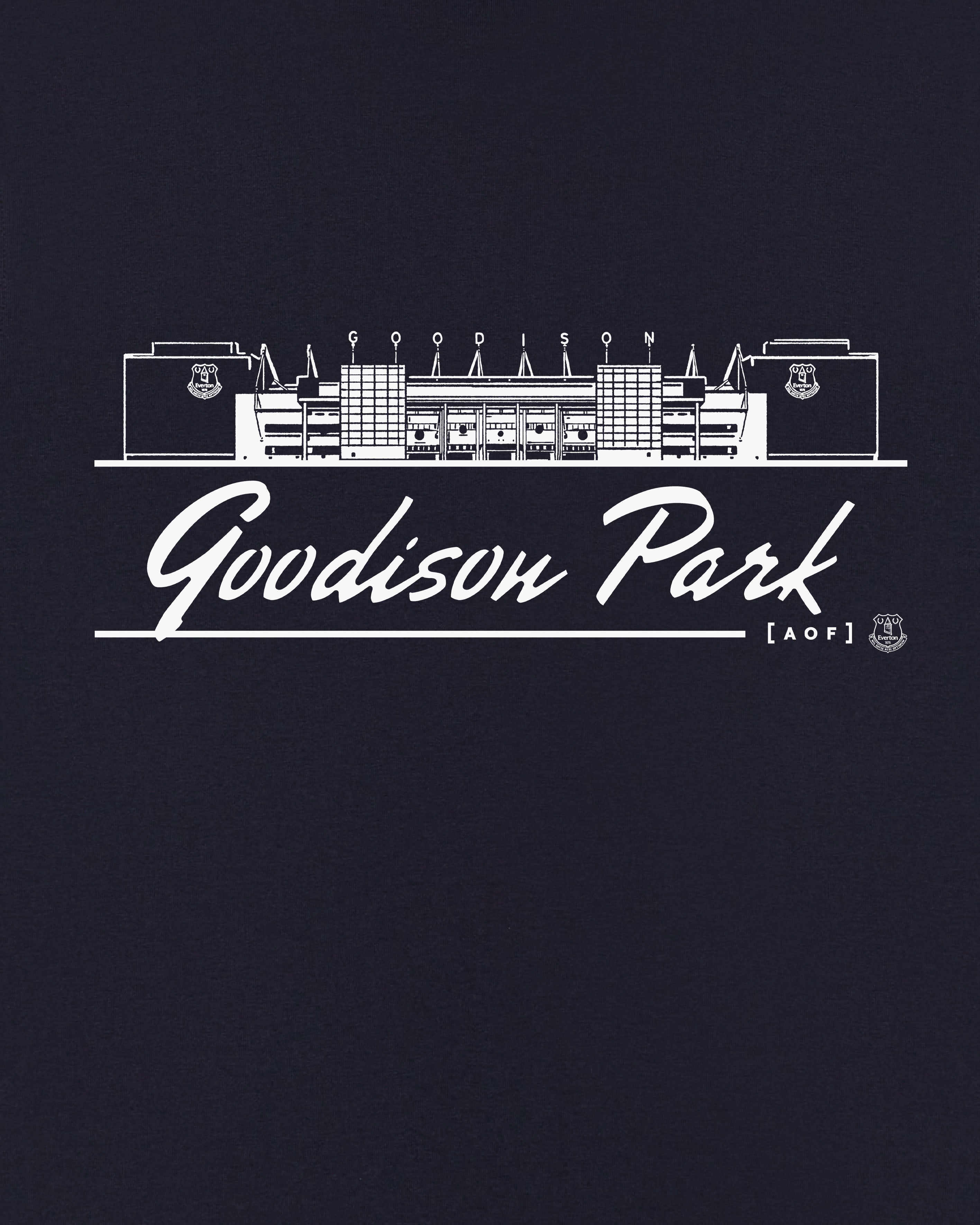 ART OF x Everton Goodison Park Tee | EFC Navy Graphic Football T-shirt