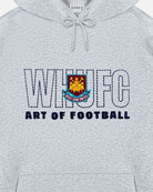 AOF x West Ham 90s Hoodie | Grey Embroidered Top | Art of Football