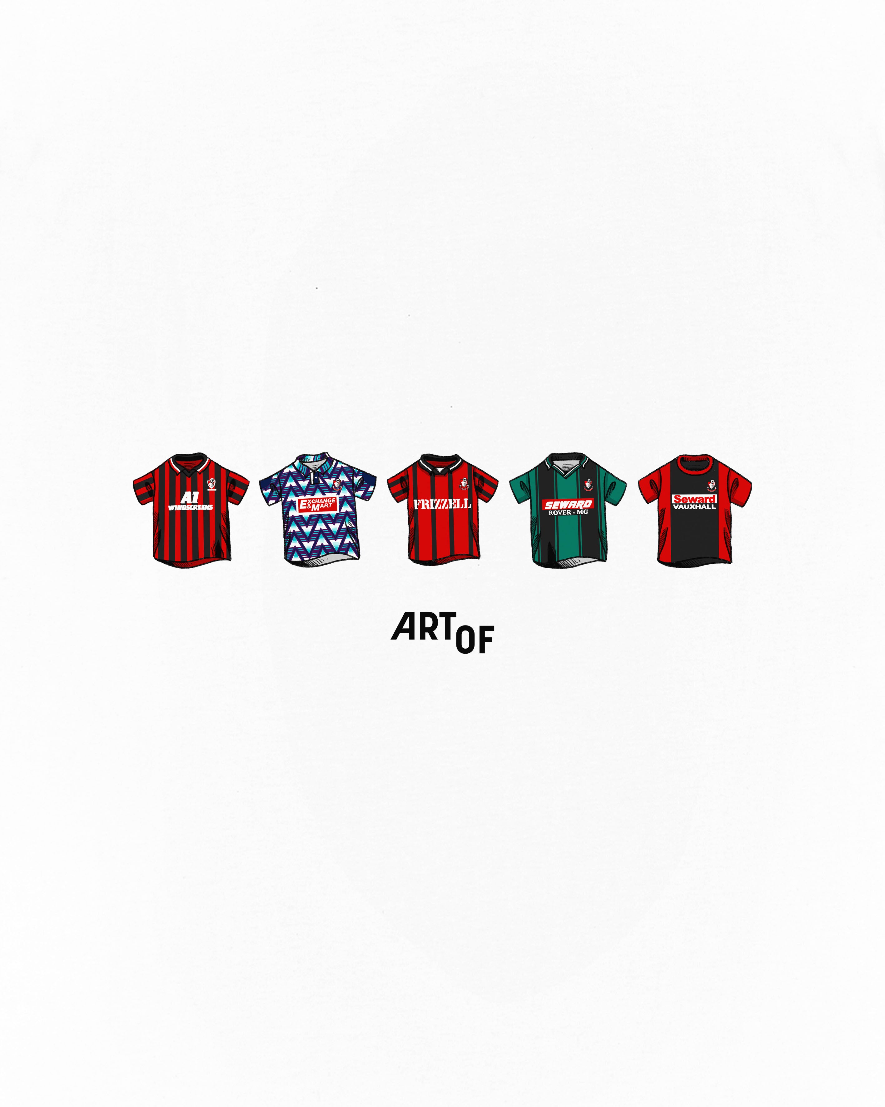 ART OF Bournemouth Classics Tee | AFCB White Graphic Football T-shirt